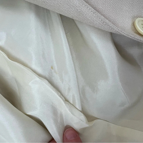 Vintage Halston Sportswear Linen Blazer Jacket Cream Size 10 - Picture 8 of 8